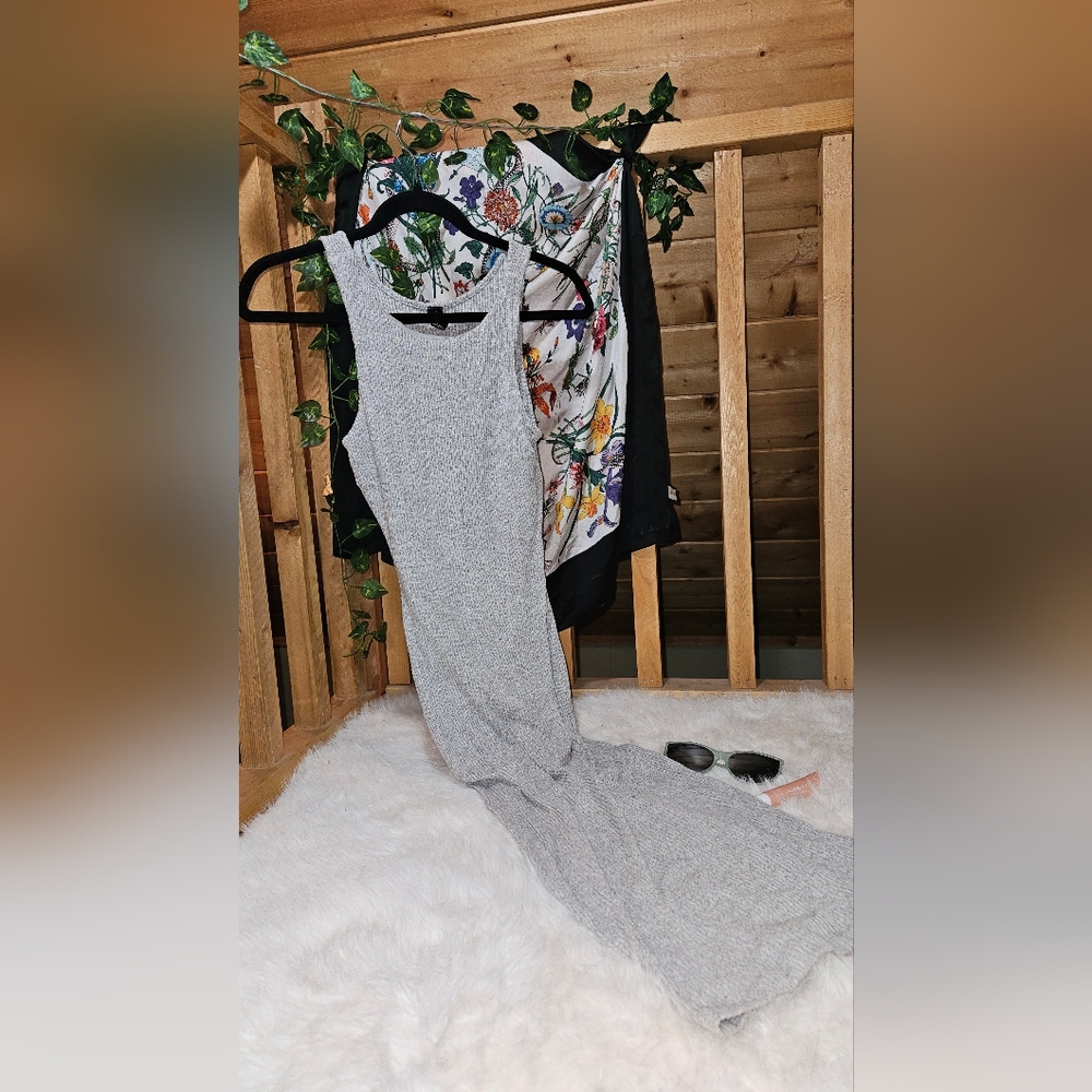 Gray Sleeveless Maxi Dress